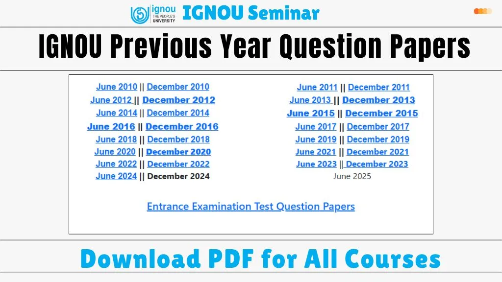 IGNOU Previous Year Question Papers